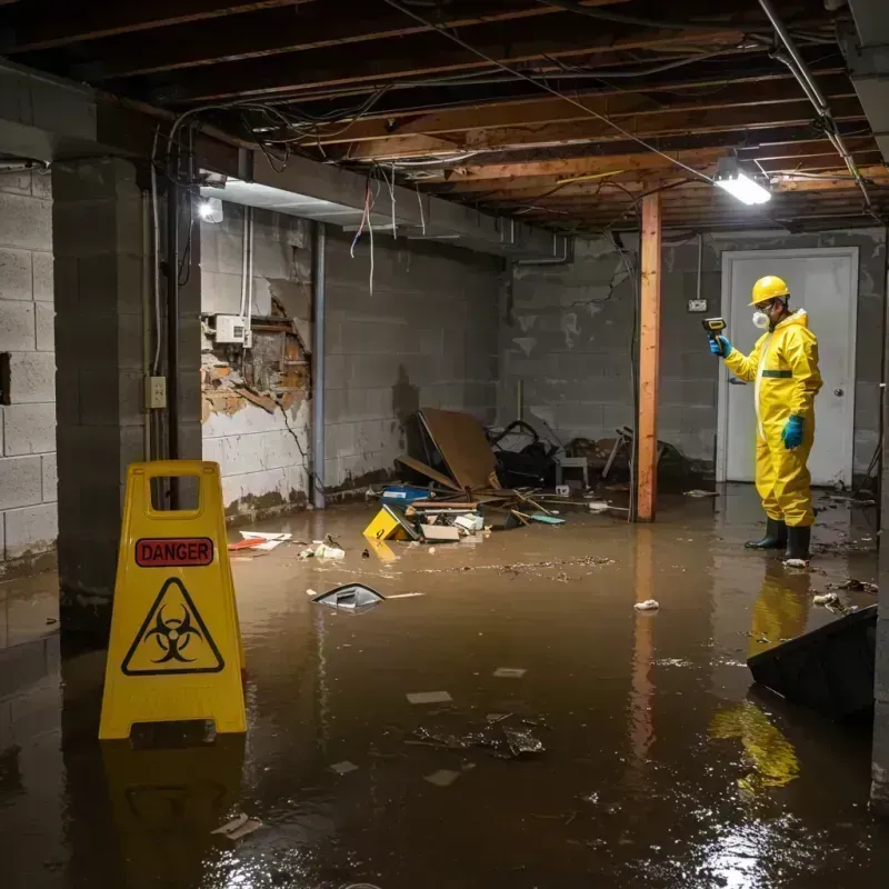 Flooded Basement Electrical Hazard in Campbellsville, KY Property